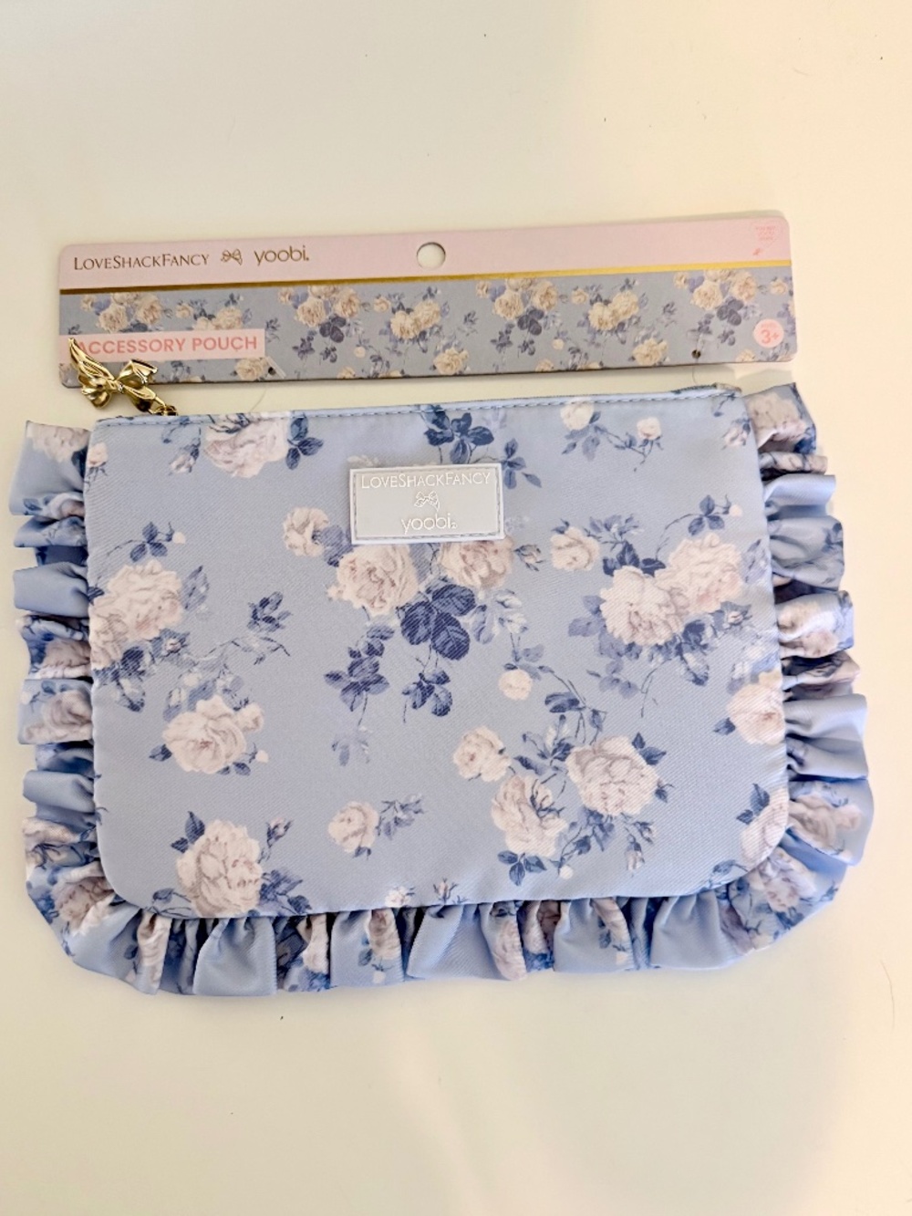 LoveShackFancy x Target Yoobi Accessory Pouch in Blue Floral NWT